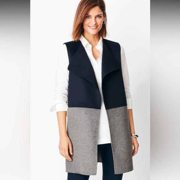 Talbots Jackets & Blazers - Talbots NEW WITH TAGS Colorblock Wool Blend‎ Vest medium workwear holiday